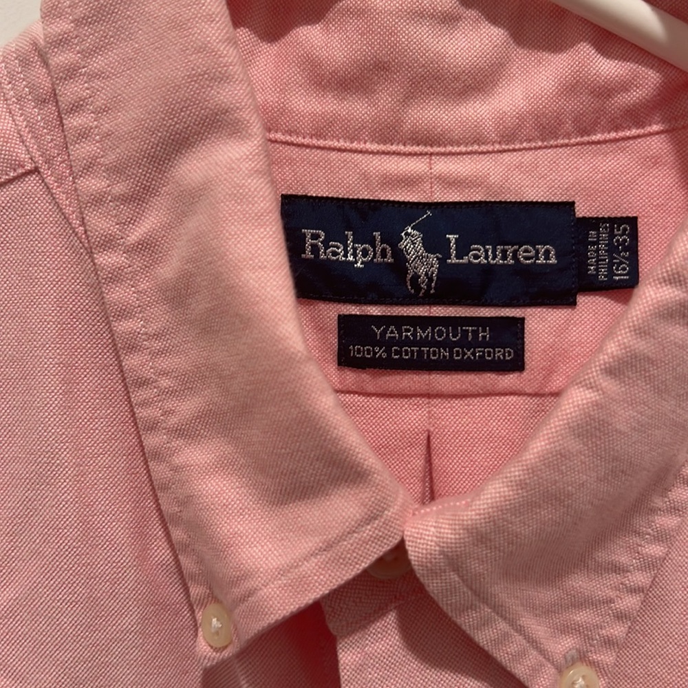 Polo Ralph Lauren Yarmouth Men’s Pink Button Up Size 16.5/35 - Picture 3 of 3